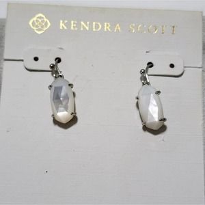 Kendra Scott Lee Sterling Silver Drop Earrings in Ivory Mother-of- Pearl